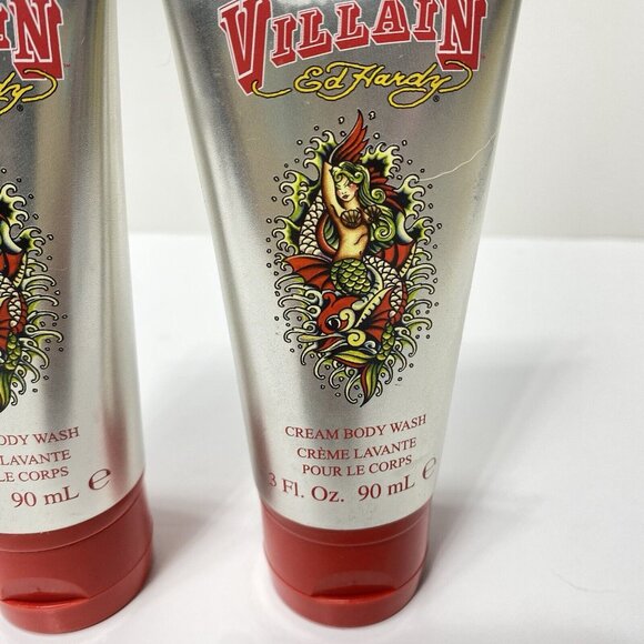 2pc Ed Hardy Villain Cream Body Wash Scented Shower Gel, 3 FL OZ Set of 2, New - Picture 4 of 9